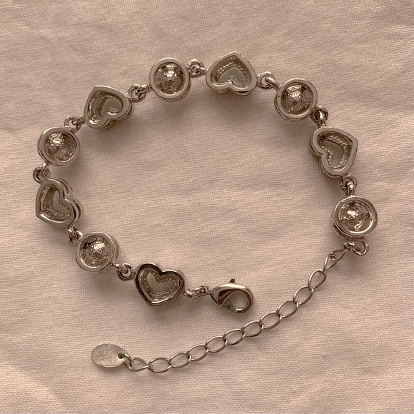 ✨💎Y2K Sparkly Heart and Round Cut Diamond CZ Bracelet - Picture 2 of 3
